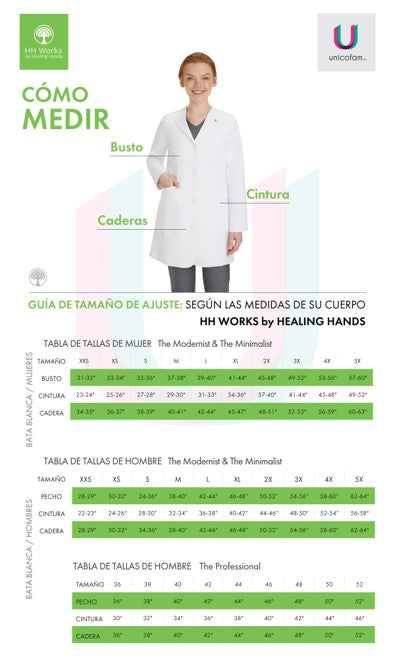 ▷▷Bata médica del uniforme médico hombre unicolor healing hands hh white  coat 5151 white 2024
